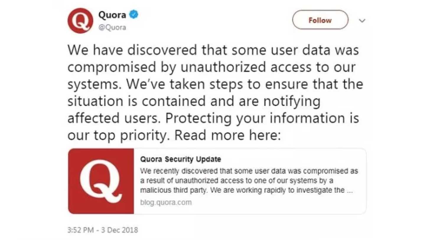 Quora Announces Breach And Some Users May Not Even Know They Have