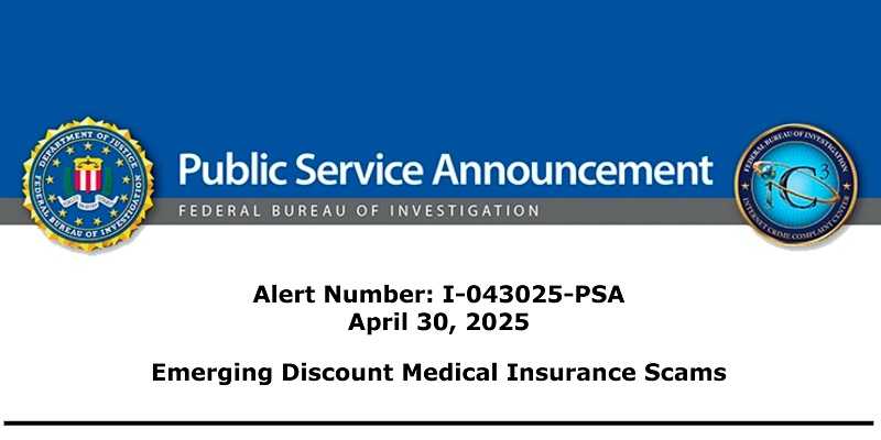 FBI Issues Alert on Discount Medical Insurance Scams